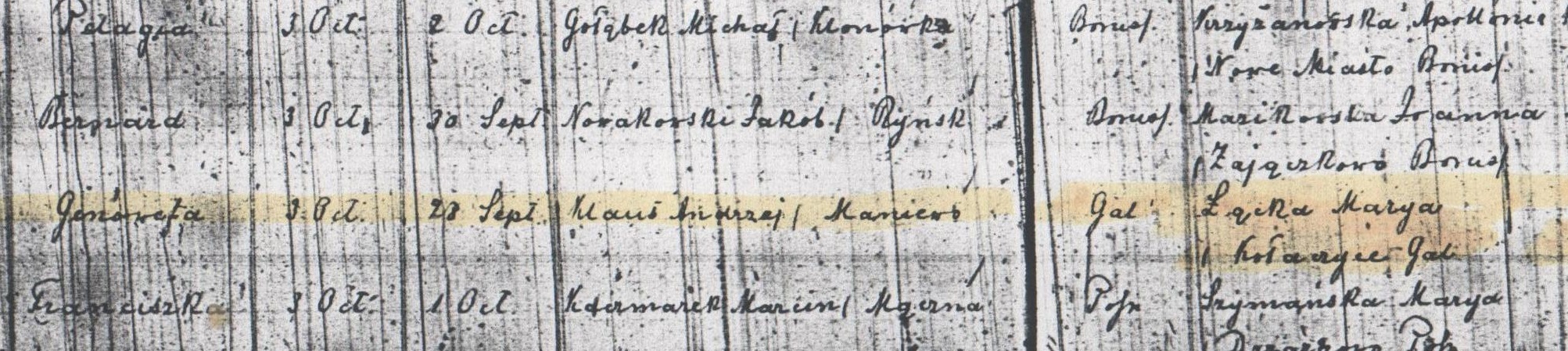 Genevieve Klaus baptismal record crop