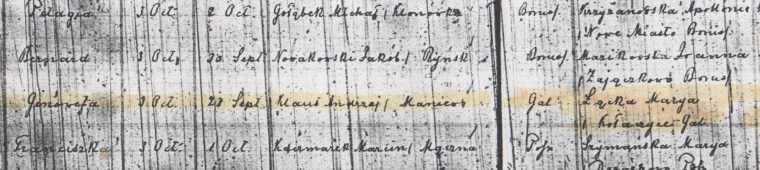 Genevieve Klaus baptismal record crop