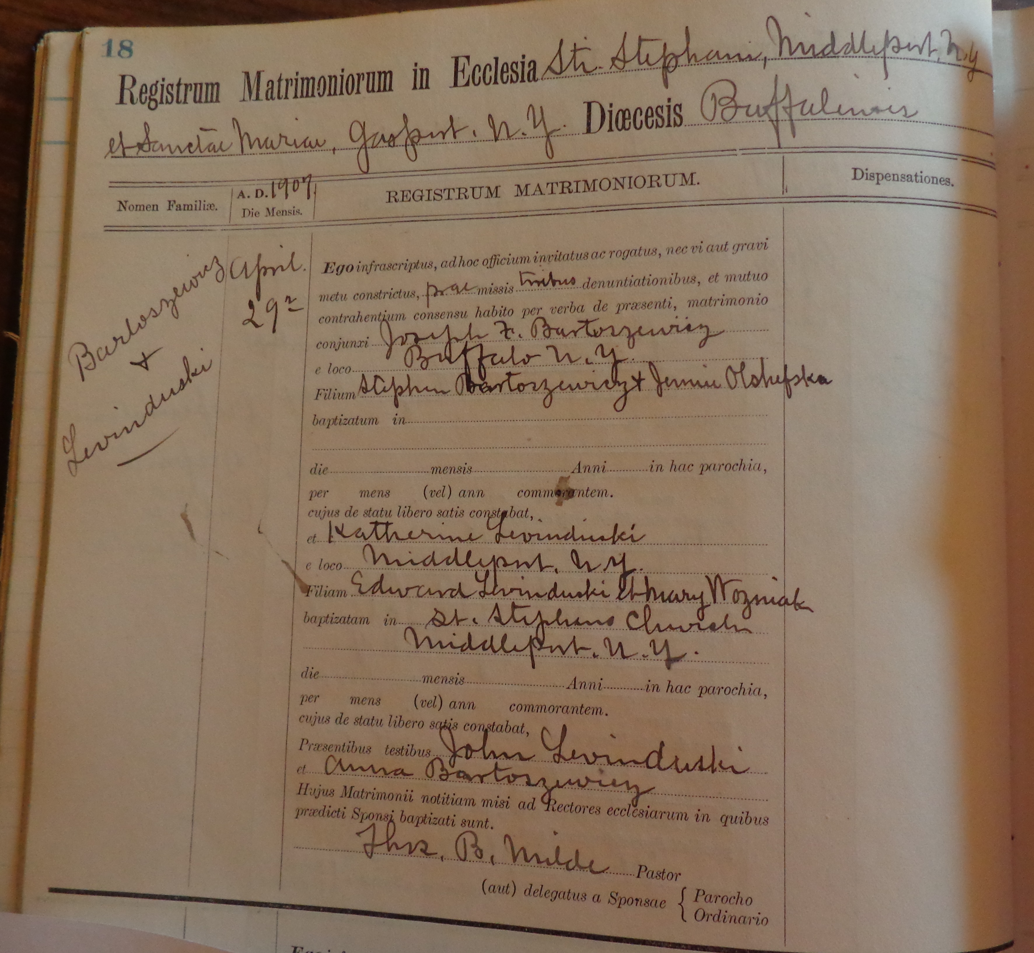 Katherine Levanduski and Joseph Bartoszewicz 1907