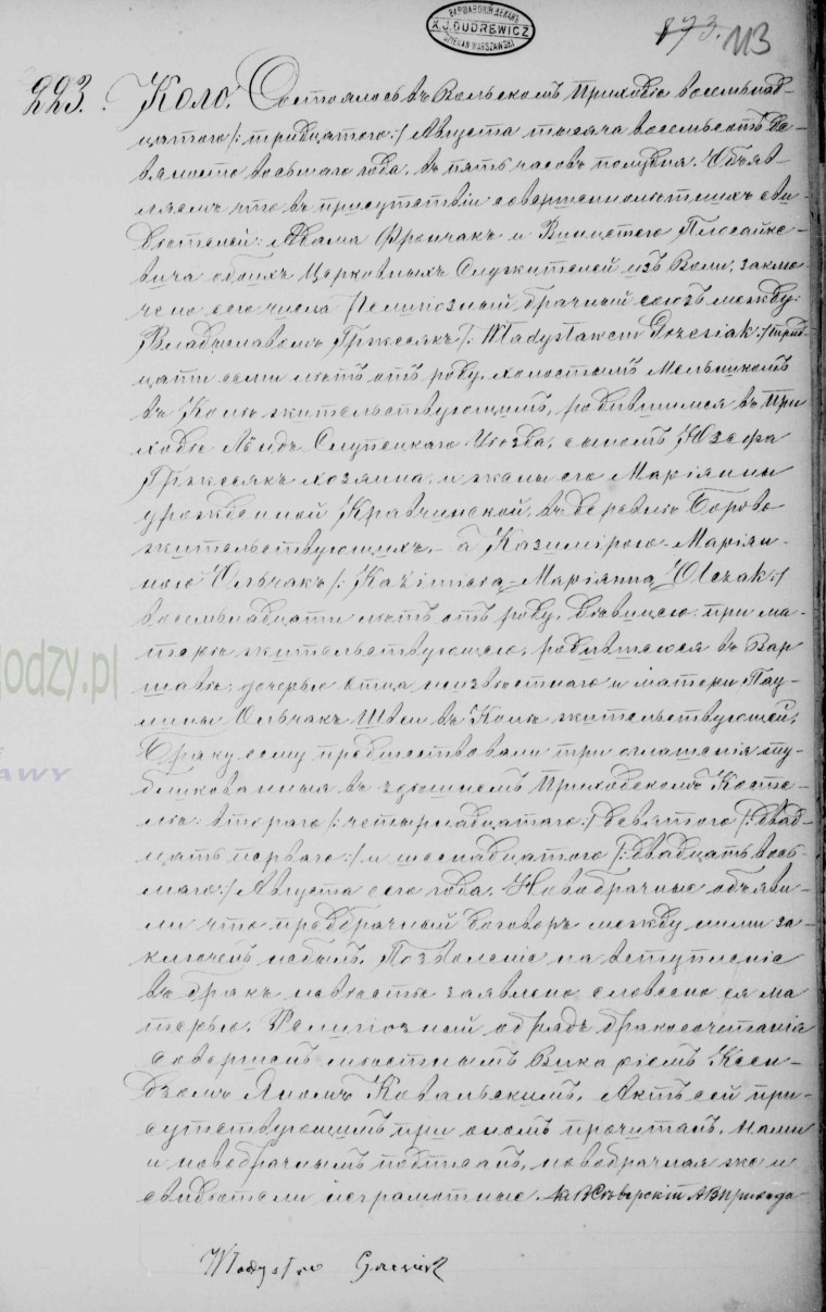 Wladyslaw Grzesiak and Kazimiera Olczyk 1898 crop