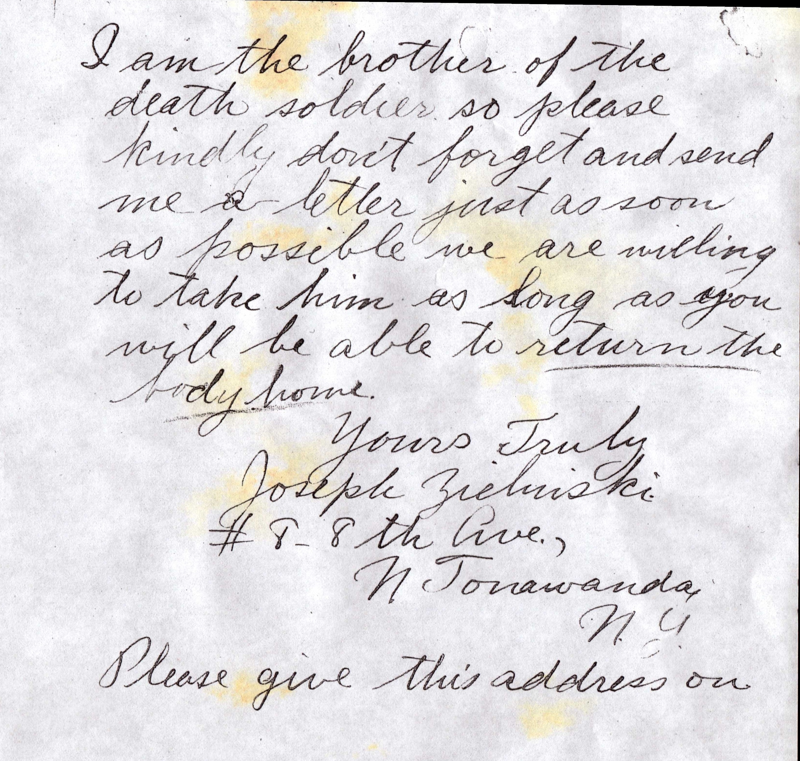 Page 24 Letter from Joseph Zielinski p 2