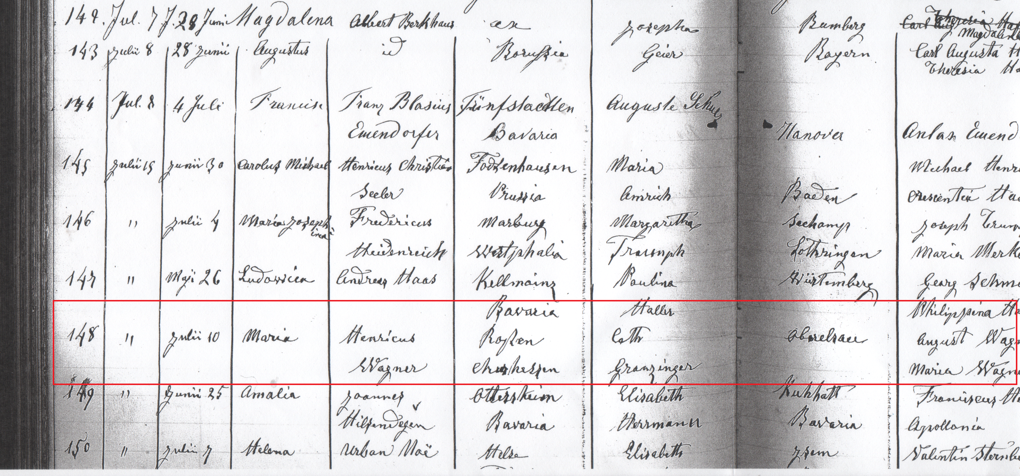 Maria Wagner 1860 page 1 marked