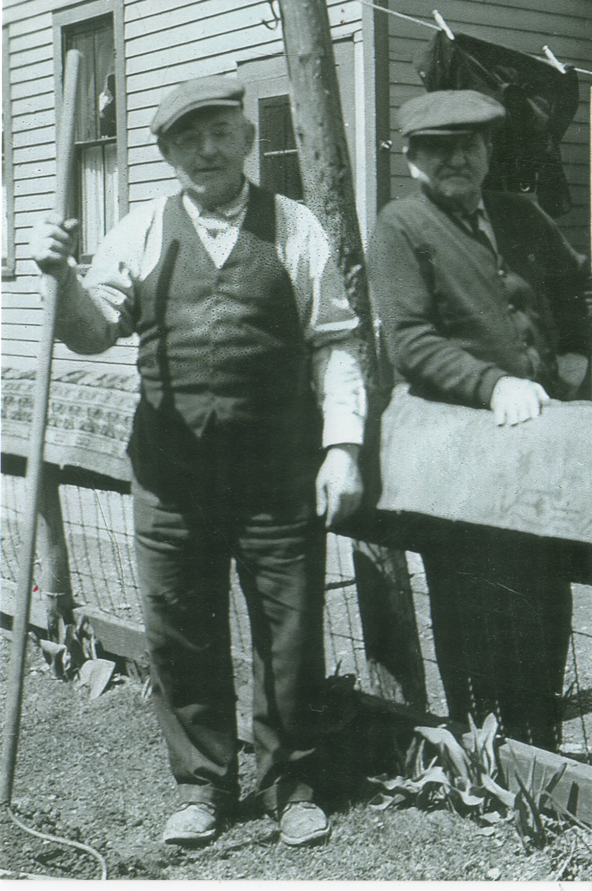 Wenzel Meier on left with neighbor circa 1939