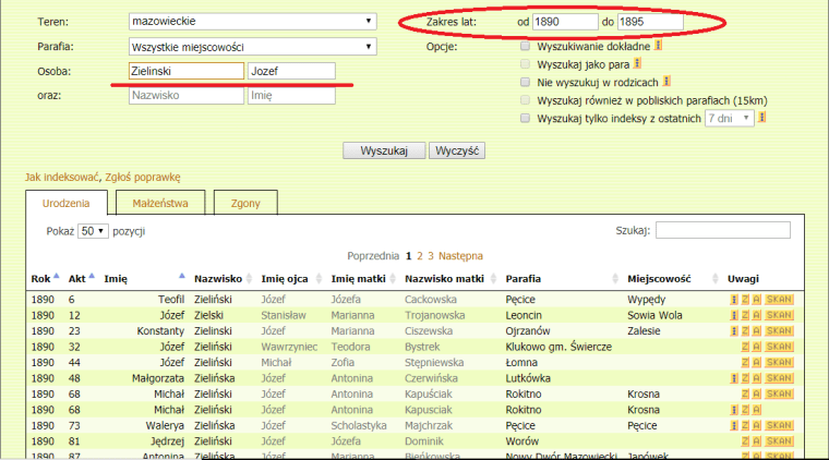 Jozef Zielinski range of years