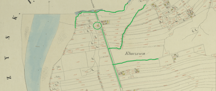Franz Lacki's land, marked, zoomed out