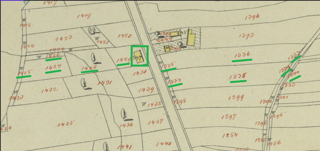 Franz Lacki's land, marked