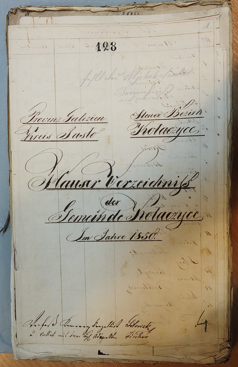 Hauser Verzeichniss cover page