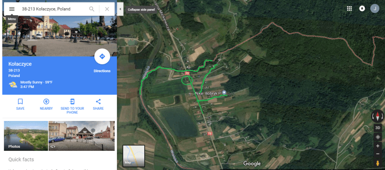 satellite map, marked