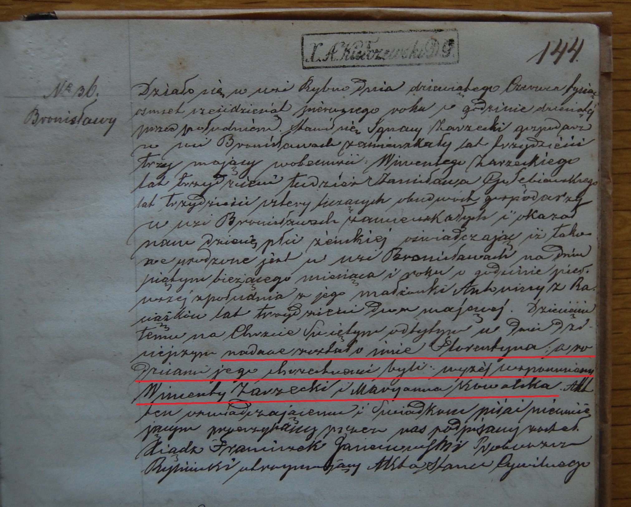 Florentyna Zarzcyka birth 5 June 1861 marked