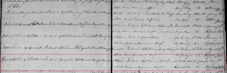 Thomas Walsh and Maryann Cronin 1861 marked