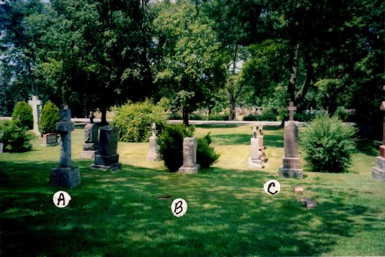 Location of Welch and Welsh graves in Victoria Lawn