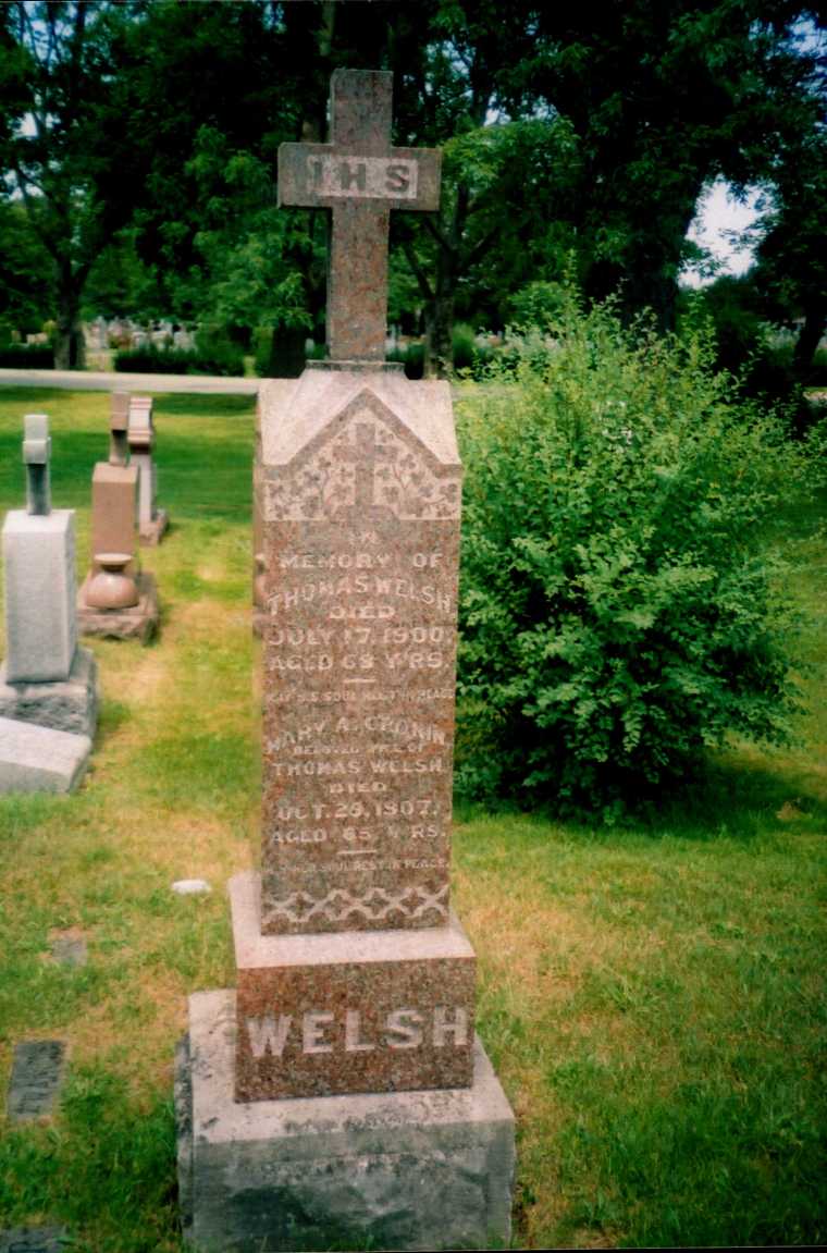 Thomas and Mary Ann Welsh grave marker