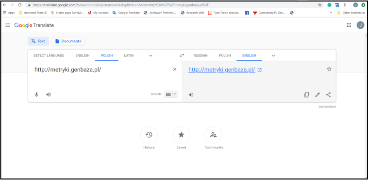 Google Translate window